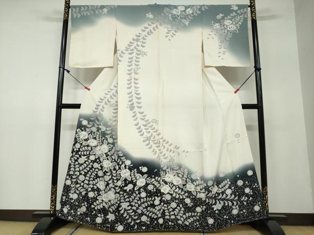 平和屋着物●訪問着 作家物 辻が花 暈し染め 正絹 逸品 未使用 DAAW5183ud