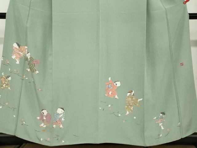 平和屋着物●豪華色留袖 作家物 童子遊び 金彩 正絹 逸品 DAAW526ud
