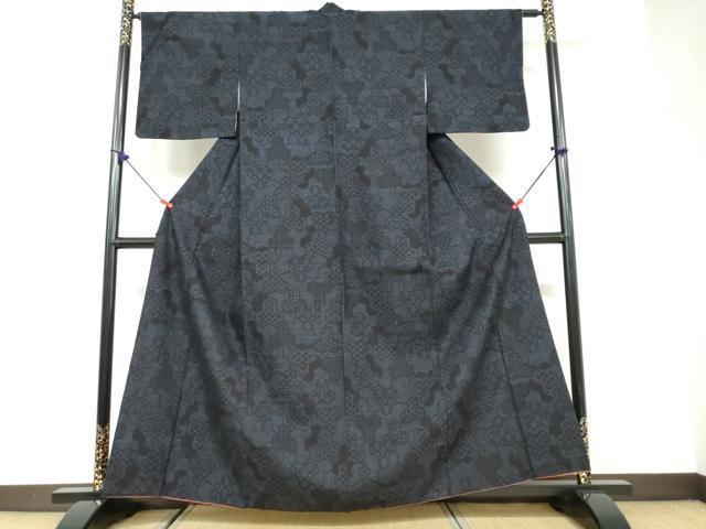 平和屋着物●本場結城紬 重要無形文化財 80亀甲 毘沙門亀甲吉祥文 正絹 逸品 DAAW5276ud