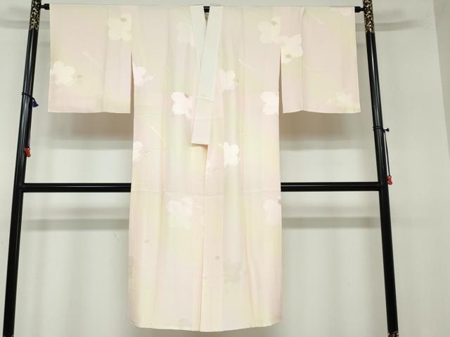 平和屋着物●長襦袢 袷 舞桜地紋 簪 暈し染め 正絹 逸品 DAAW5372ud