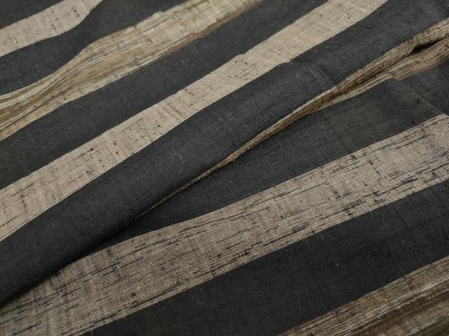 平和屋着物●上質な紬 横段文 正絹 逸品 DAAW5384ud