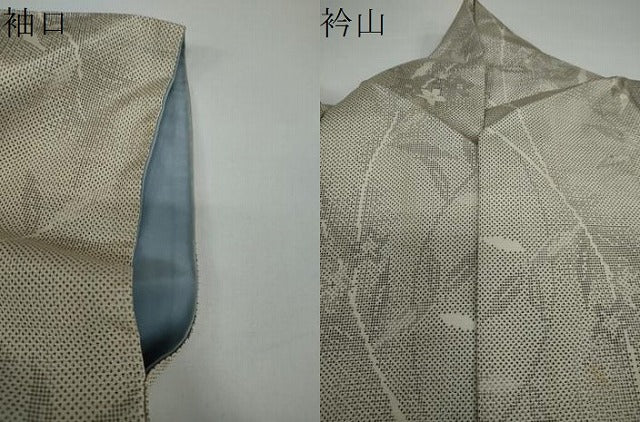平和屋着物●本場大島紬 白大島 9マルキ 枝花文 正絹 逸品 DAAW5388ud