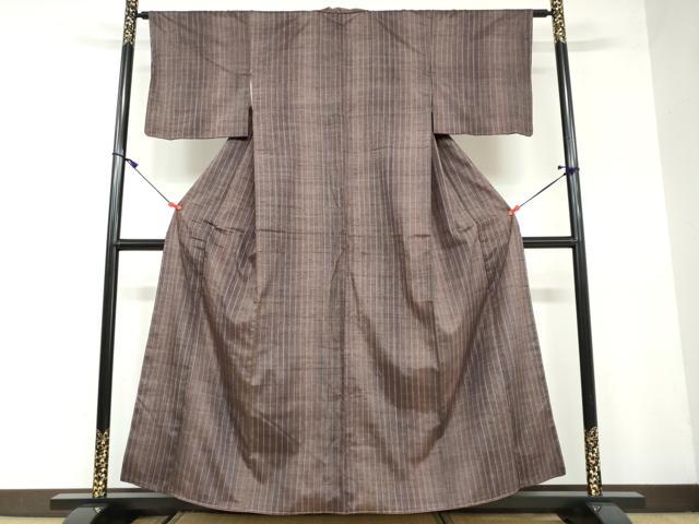 平和屋着物●上質な紬 縞 正絹 逸品 未使用 DAAW5417ud