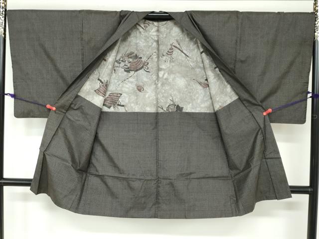 平和屋着物●男性 本場大島紬 アンサンブル 長羽織 80亀甲 総詰め 正絹 逸品 DAAW5467ud
