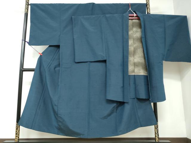 平和屋着物●男性 紬 アンサンブル 長羽織 千歳袖 褐返色 反端付き 正絹 逸品 DAAW5469ud