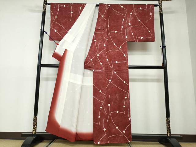 平和屋着物●上質な小紋 絞り 抽象文様 正絹 逸品 DAAW5535ud