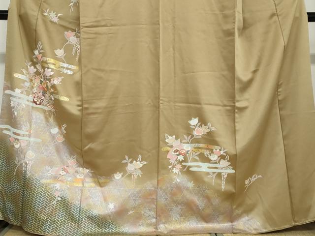 平和屋着物●訪問着 駒刺繍 花車文 暈し染め 金銀彩 正絹 逸品 DAAW5583ud