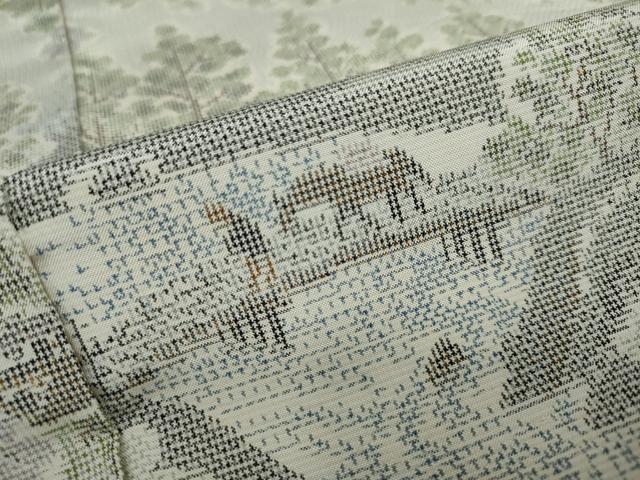 平和屋着物●上質な紬 流水風景文 正絹 逸品 DAAW5589ud