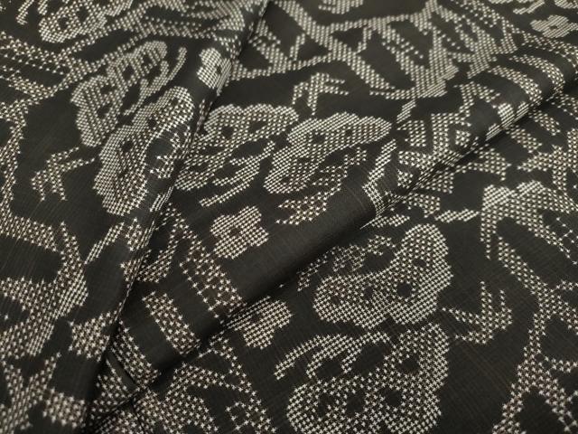 平和屋着物●本場大島紬 7マルキ 草花文 正絹 逸品 DAAW5594ud