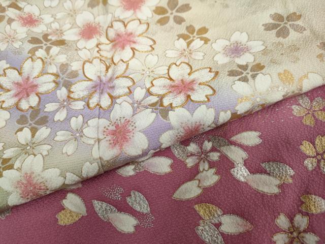 平和屋着物●豪華振袖 駒刺繍 舞桜文 暈し染め 金銀彩 正絹 逸品 DAAW5660ud