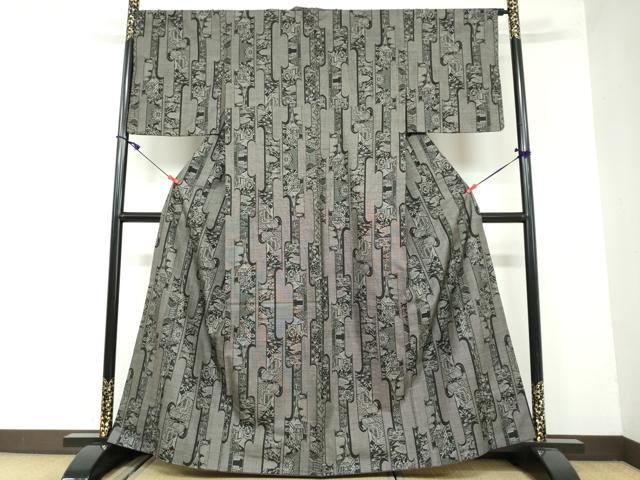 平和屋着物●本場大島紬 9マルキ 御所車文 正絹 逸品 DAAW5696ud