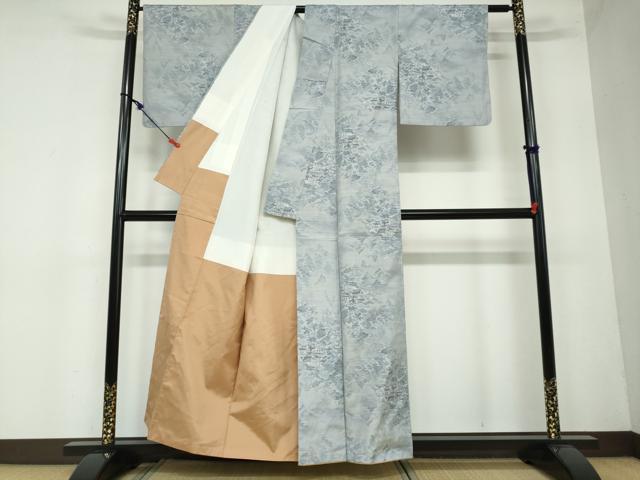 平和屋着物●本場大島紬 樹林風景文 正絹 逸品 DAAW5721ud