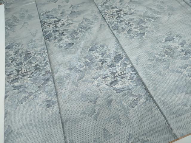 平和屋着物●本場大島紬 樹林風景文 正絹 逸品 DAAW5721ud