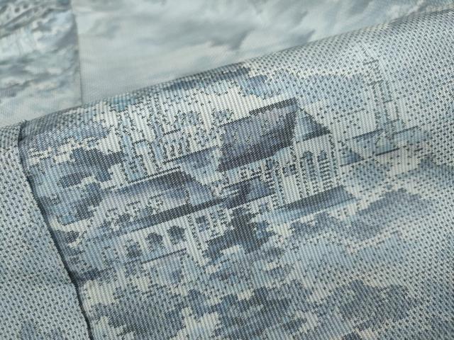 平和屋着物●本場大島紬 樹林風景文 正絹 逸品 DAAW5721ud