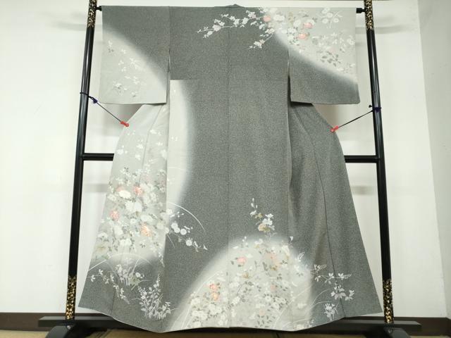 平和屋着物●訪問着 枝花文 暈し染め 正絹 逸品 DAAW5728ud