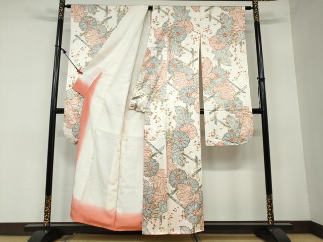 平和屋着物●豪華振袖 草花文 金彩 正絹 逸品 DAAW5735ud