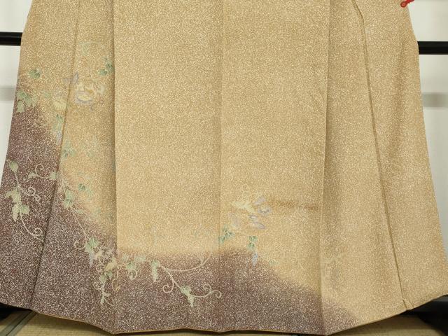 平和屋着物●訪問着 飛鳥葡萄蔦の葉文 暈し染め 金彩 正絹 逸品 DAAW5768ud