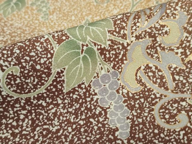 平和屋着物●訪問着 飛鳥葡萄蔦の葉文 暈し染め 金彩 正絹 逸品 DAAW5768ud