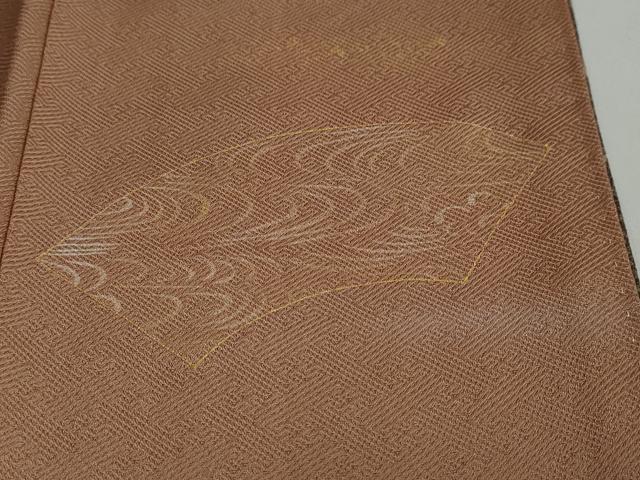 平和屋着物●訪問着 駒刺繍 地紙草花文 金彩 正絹 逸品 DAAW5773ud