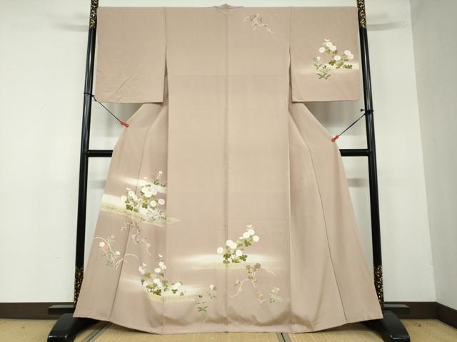平和屋着物●訪問着 草花文 暈し染め 金彩 正絹 逸品 DAAW5802ud