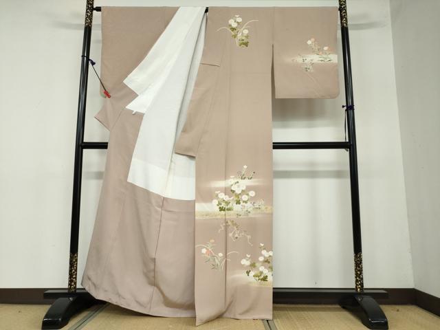 平和屋着物●訪問着 草花文 暈し染め 金彩 正絹 逸品 DAAW5802ud
