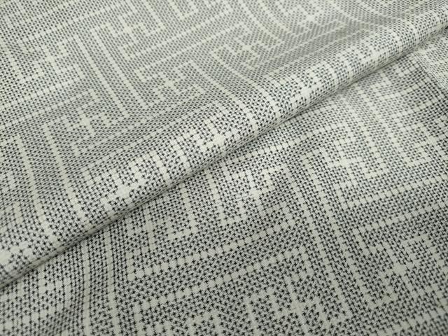 平和屋着物●本場大島紬 白大島 龍郷絣 秋名バラ アンサンブル 7マルキ 正絹 逸品 未使用 DAAW5829ud