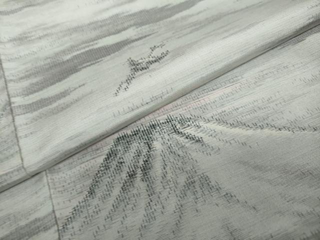 平和屋着物●上質な紬 遠山飛鶴文 正絹 逸品 DAAW5836ud