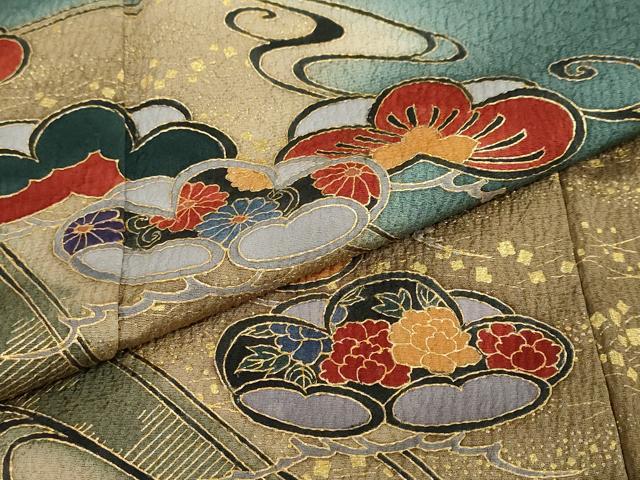 平和屋着物●訪問着 流水松文 暈し染め 金彩 正絹 逸品 DAAW5888ud
