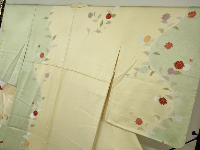 平和屋着物●訪問着 駒刺繍 草花文 金彩 正絹 逸品 DAAW5930ud
