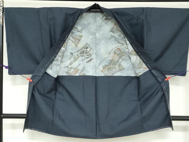 平和屋着物●男性 本場大島紬 アンサンブル 長羽織 抽象文様 正絹 逸品 DAAW5937ud