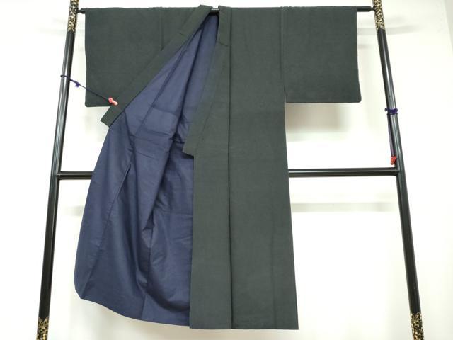平和屋着物●男性 髭紬 色無地 百入茶色 正絹 逸品 DAAW5975ud