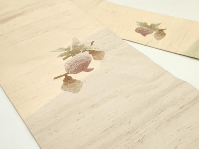 平和屋着物●中国三大刺繍 相良刺繍 総刺繍 九寸名古屋帯 紬地 成り物 正絹 逸品 DAAW6588ob