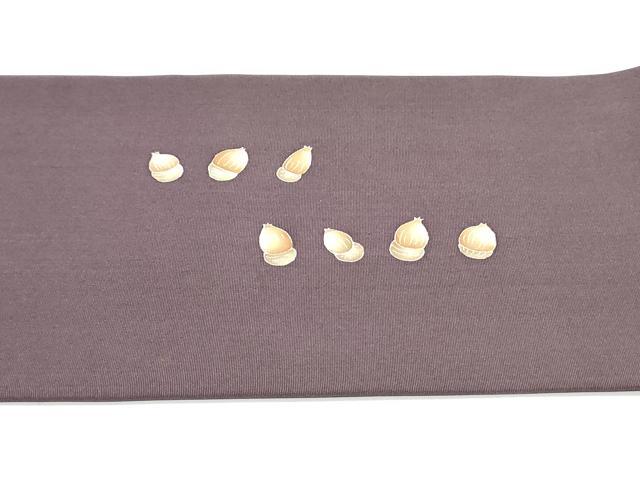 平和屋着物●塩瀬 九寸名古屋帯 どんぐり 桑の実色 正絹 逸品 DAAW6606ob