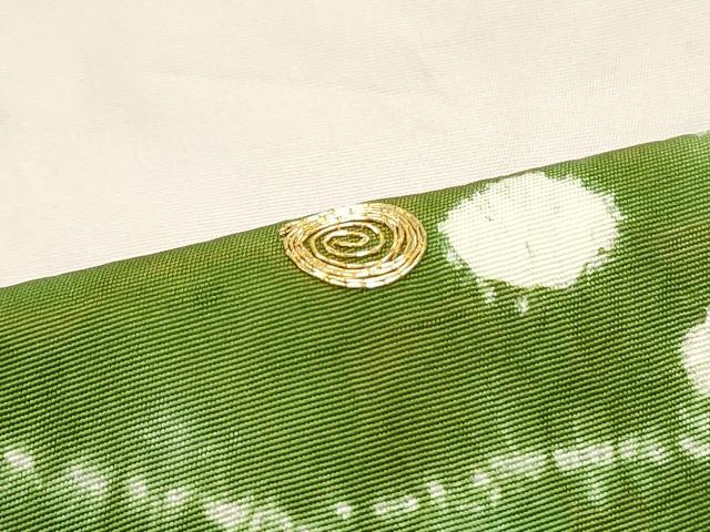平和屋着物●塩瀬 九寸名古屋帯 駒刺繍 草花文 薄梅鼠色 金糸 正絹 逸品 DAAW6607ob