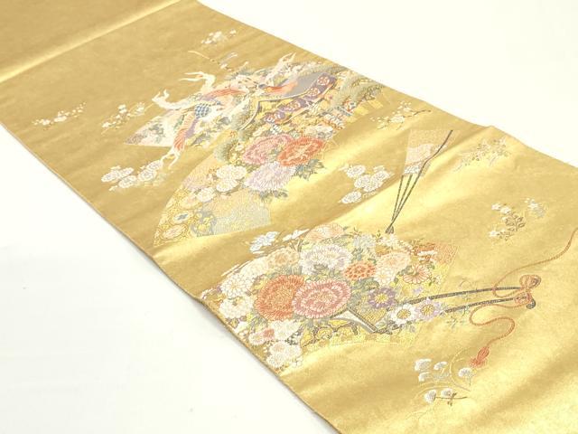 平和屋着物●西陣 長嶋成織物 ながしま帯 太鼓柄袋帯 京の調 瀞金錦 本金箔 正絹 逸品 DAAW6675ob