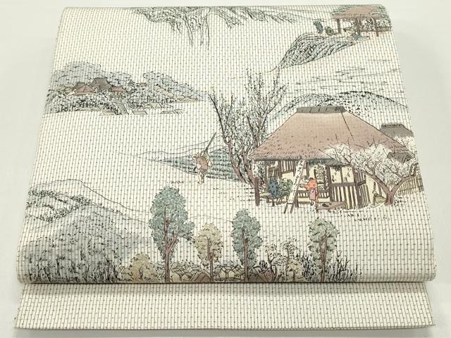 平和屋着物●全通柄袋帯 本場大島紬地 作家物 沼津 正絹 逸品 DAAW6919ob