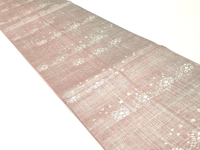 平和屋着物●全通柄袋帯 更紗花文 金銀彩 正絹 逸品 DAAW6953ob