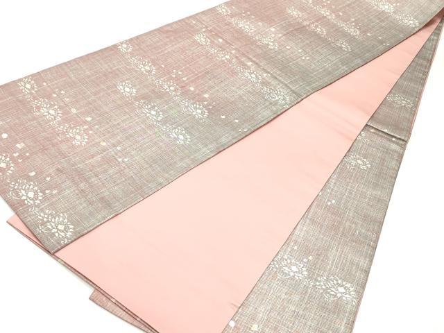 平和屋着物●全通柄袋帯 更紗花文 金銀彩 正絹 逸品 DAAW6953ob
