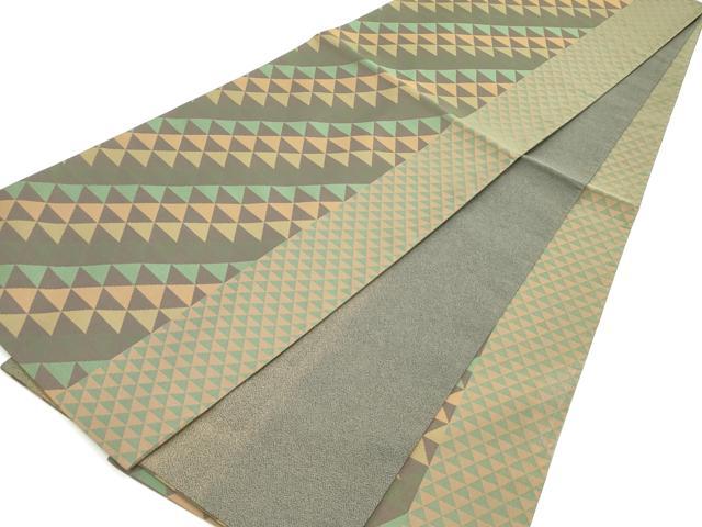 平和屋着物●両面 全通柄袋帯 鱗間道 正絹 逸品 DAAW6979ob