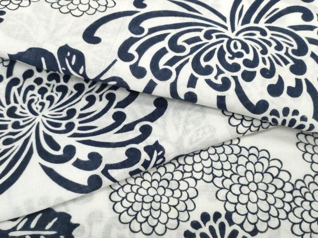 平和屋着物∴夏物 浴衣 反物 着尺 乱菊 綿 逸品 未使用 DAAW7535zzz