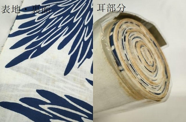 平和屋着物∴夏物 浴衣 反物 着尺 東京本染 菊 綿 逸品 未使用 DAAW7537zzz