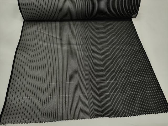 平和屋着物*夏物 小紋 反物 着尺 二重紗 間道 黒地 逸品 未使用 DAAW7686zzz