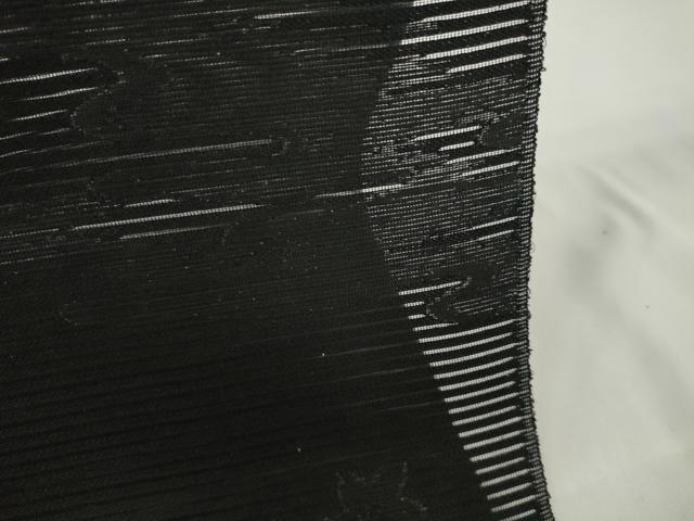 平和屋着物*夏物 西陣 石黒織物謹製 名古屋帯 帯反物 都絽 黒共帯 草木染 霞源氏車花文 証紙付き 逸品 未使用 DAAW7749zzz