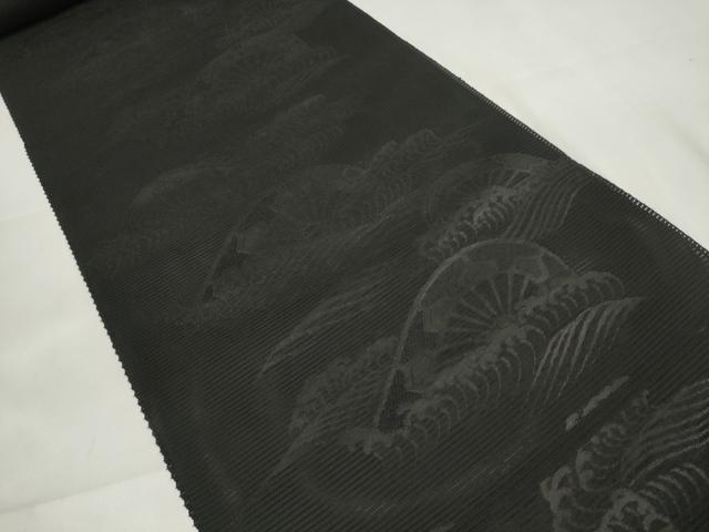 平和屋着物*夏物 名古屋帯 帯反物 絽 立波片輪車文 逸品 未使用 DAAW7824zzz