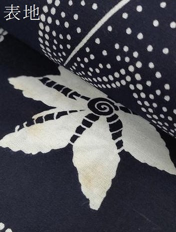 平和屋着物∴夏物 浴衣 反物 着尺 楓 紺地 綿 逸品 未使用 DAAW7881zzz