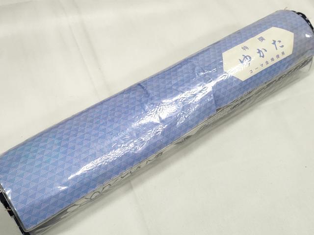 平和屋着物∴夏物 浴衣 反物 着尺 片輪車花文 コーマ糸使用 綿 逸品 未使用 DAAW7882zzz