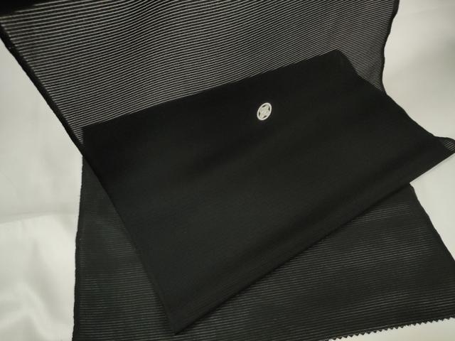 平和屋着物*夏物 黒紋付 黒反物 着尺 絽 洗える着物 未使用 DAAW7966zzz