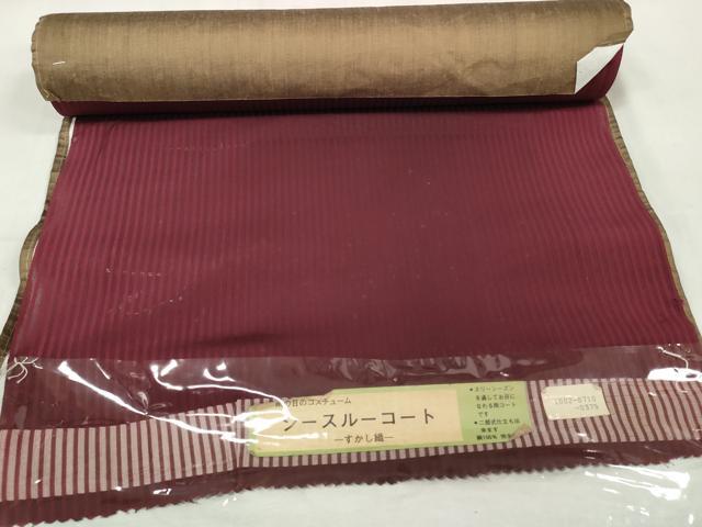 平和屋着物▽羽織・コート 反物 羽尺 雨コート スリーシーズン 春夏秋 塵除け 透かし織 縞 逸品 未使用 DAAW8107zzz