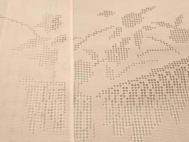 平和屋着物*夏物 付下げ 反物 着尺 駒絽 草花文 ドロンワーク 伊と幸 逸品 未使用 DAAW8186zzz