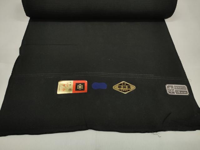 平和屋着物*夏物 黒紋付 黒反物 着尺 絽 甲州黒 京染 逸品 未使用 DAAW8226zzz